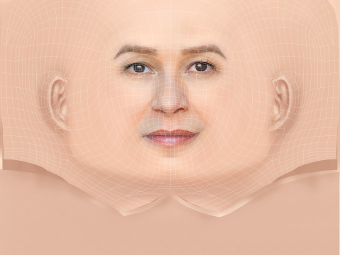 Franka Potente 헤드 - 머리카락 없음 - 게임용 로우 폴리 헤드 3D 모델