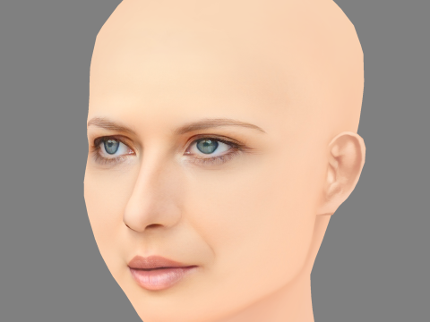 Геббі Вест Голова - Без волосся - Низькополігональна голова для гри 3D Модель