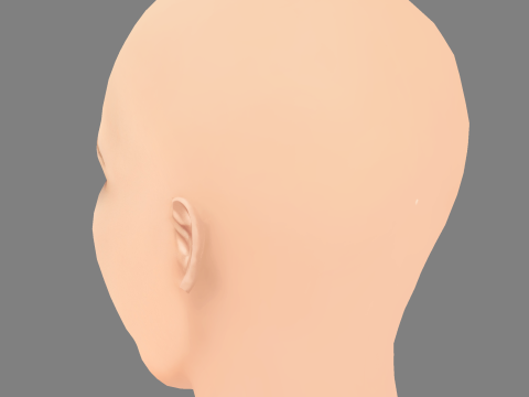 Геббі Вест Голова - Без волосся - Низькополігональна голова для гри 3D Модель