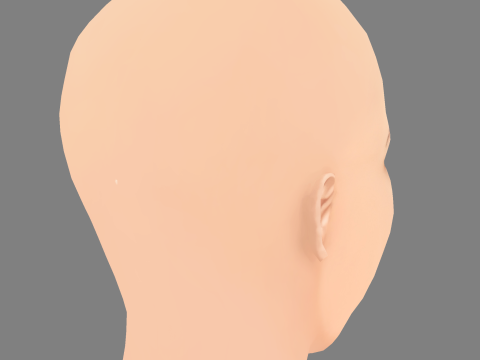 Геббі Вест Голова - Без волосся - Низькополігональна голова для гри 3D Модель