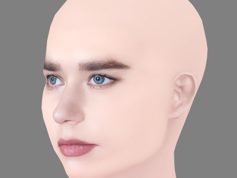 गैब्रिएला ब्रूक्स हेड - नो हेयर - गेम के लिए लो पॉली हेड 3D मॉडल