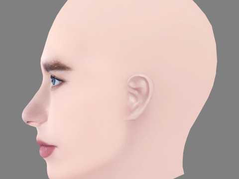 गैब्रिएला ब्रूक्स हेड - नो हेयर - गेम के लिए लो पॉली हेड 3D मॉडल