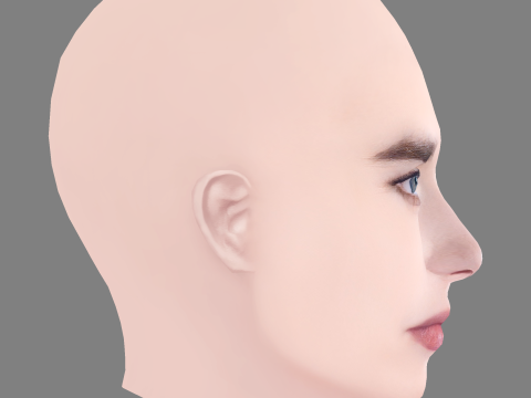 गैब्रिएला ब्रूक्स हेड - नो हेयर - गेम के लिए लो पॉली हेड 3D मॉडल