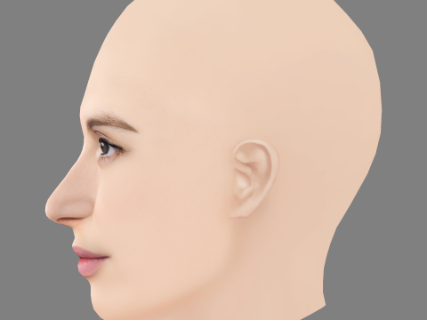 Gemma Arterton Head - Tanpa Rambut - Kepala poli rendah untuk permainan Model 3D