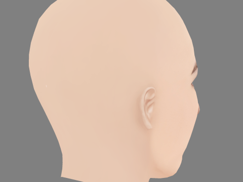 Gemma Arterton Head - Tanpa Rambut - Kepala poli rendah untuk permainan Model 3D