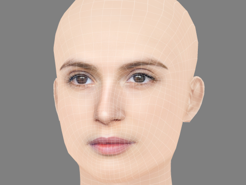 Gemma Arterton Head - Tanpa Rambut - Kepala poli rendah untuk permainan Model 3D