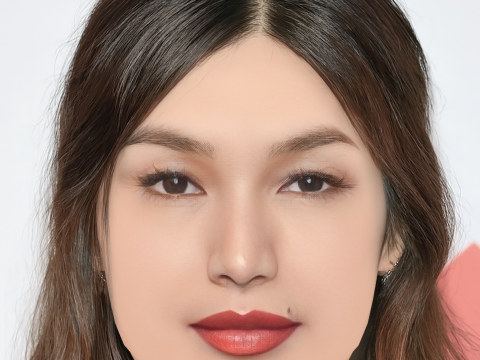Gemma Chan Head - No Hair - Low poly head for game 3D Model