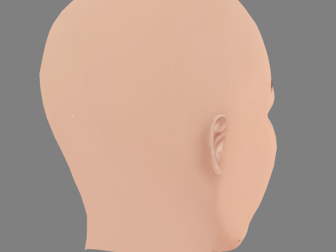 Gemma Chan Head - No Hair - Low poly head for game 3D Model