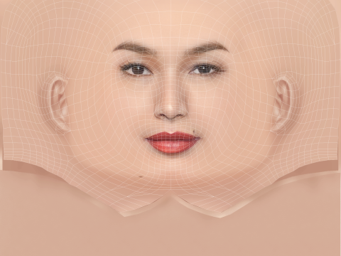 Gemma Chan Head - No Hair - Low poly head for game 3D Model