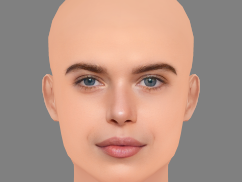 Georgia Fowler Head - 无头发 - 低聚游戏头 3D 模型