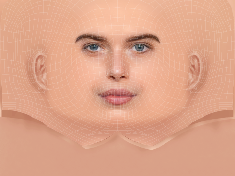 Georgia Fowler Head - 无头发 - 低聚游戏头 3D 模型