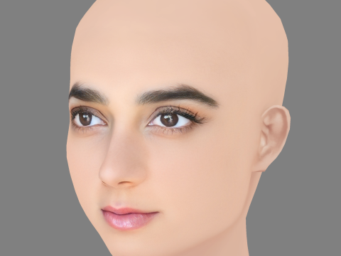 Geraldine Viswanathan Head - No Hair - Low poly head for game 3D Model