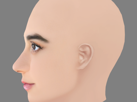 Geraldine Viswanathan Head - No Hair - Low poly head for game 3D Model