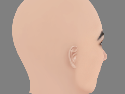 Geraldine Viswanathan Head - No Hair - Low poly head for game 3D Model