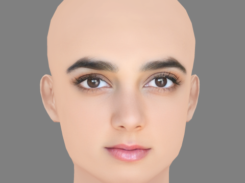 Geraldine Viswanathan Head - No Hair - Low poly head for game 3D Model