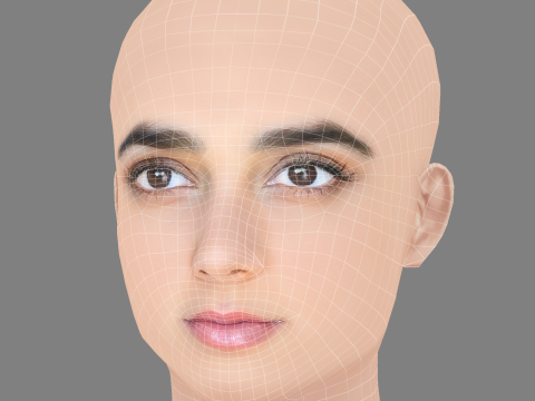 Geraldine Viswanathan Head - No Hair - Low poly head for game 3D Model
