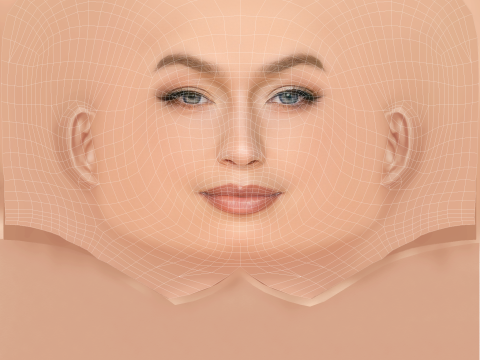 Testa di Gigi Hadid - Senza capelli - Testa in poliestere bassa per il gioco Modello 3D