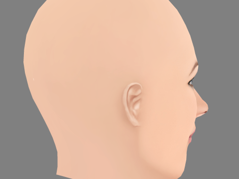 Gina Carano Head - Tanpa Rambut - Kepala poli rendah untuk permainan Model 3D