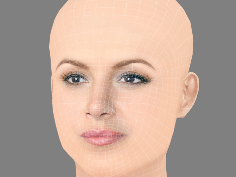 Gina Carano Head - Tanpa Rambut - Kepala poli rendah untuk permainan Model 3D