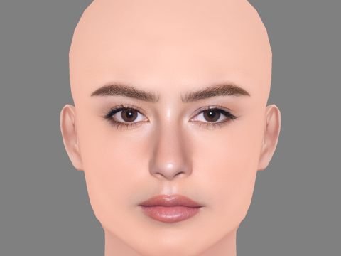 Gracie Abrams Head - Tanpa Rambut - Kepala poli rendah untuk permainan Model 3D