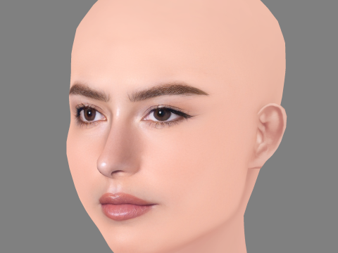 Gracie Abrams Head - Tanpa Rambut - Kepala poli rendah untuk permainan Model 3D