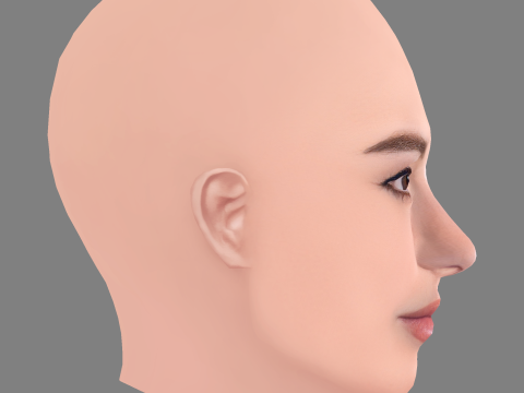 Gracie Abrams Head - Tanpa Rambut - Kepala poli rendah untuk permainan Model 3D