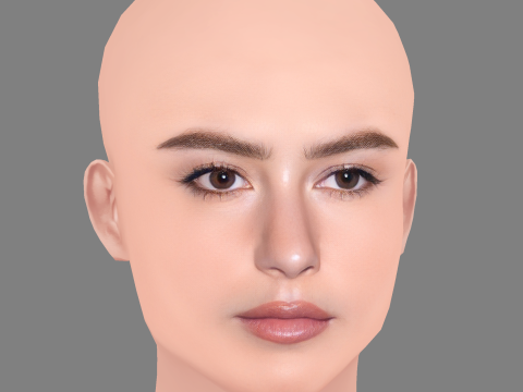 Gracie Abrams Head - Tanpa Rambut - Kepala poli rendah untuk permainan Model 3D