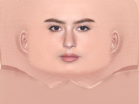 Gracie Abrams Head - Tanpa Rambut - Kepala poli rendah untuk permainan Model 3D