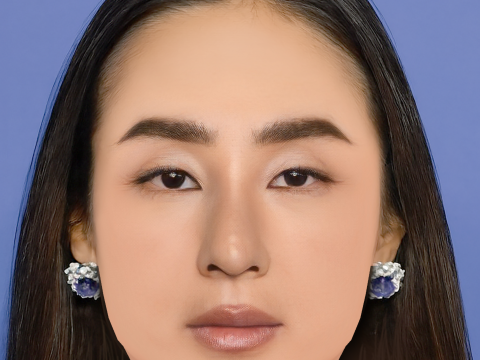 グレタ・リーの頭 - 髪なし - ゲーム用の低ポリ頭 3Dモデル