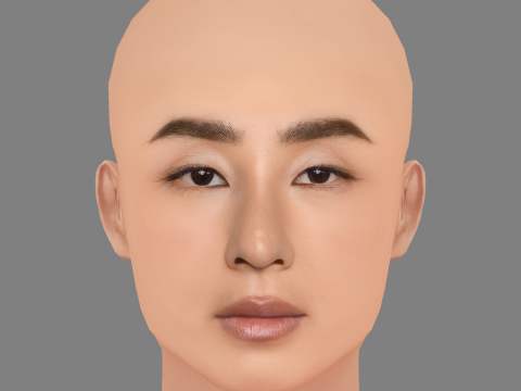 Голова Грети Лі - без волосся - низькополігональна голова для гри 3D Модель