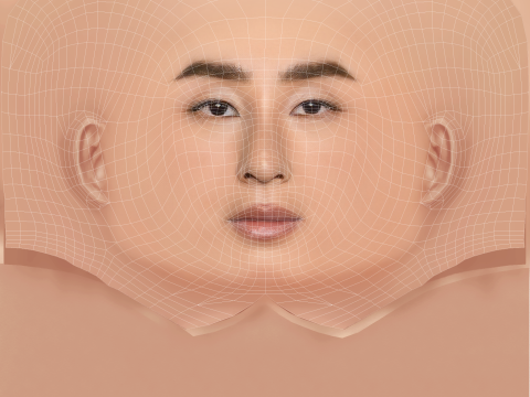 Голова Грети Лі - без волосся - низькополігональна голова для гри 3D Модель