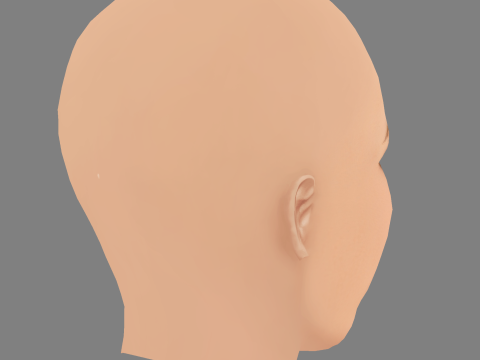Gwyneth Paltrow Head - No Hair - Low poly head for game 3D Model