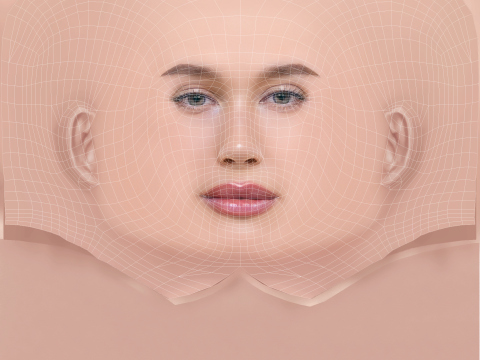 Cabeza de Hailey Bieber - Sin pelo - Cabeza de baja poli para juego Modelo 3D