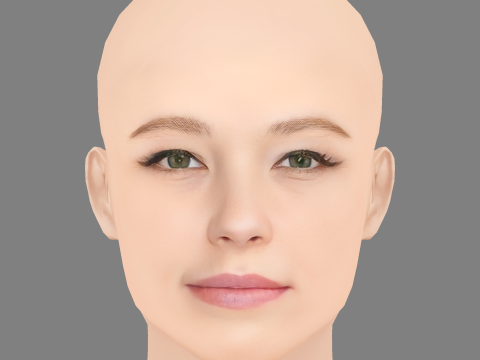 Haley Bennett Head - No Hair - Low poly head for game 3D Model
