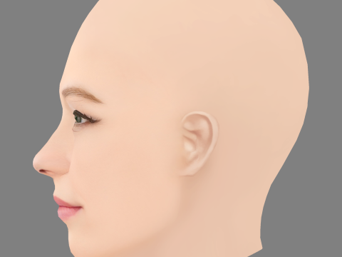 Haley Bennett Head - No Hair - Low poly head for game 3D Model