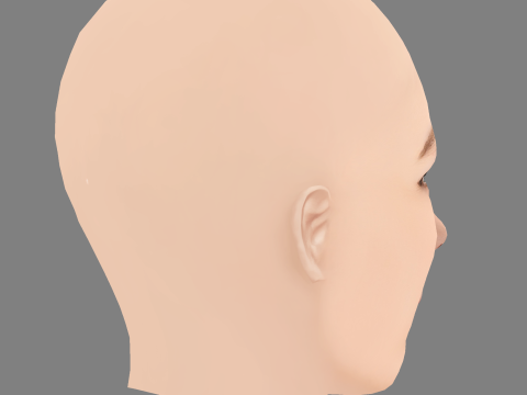 Haley Bennett Head - No Hair - Low poly head for game 3D Model