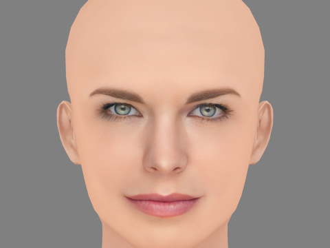 Голова Ханни Веддінгхем - без волосся - низькополігональна голова для гри 3D Модель