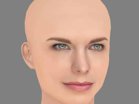Голова Ханни Веддінгхем - без волосся - низькополігональна голова для гри 3D Модель