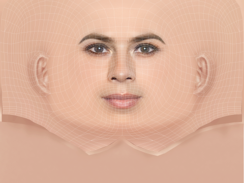 海莉·阿特维尔头 - 无头发 - 低聚游戏头 3D 模型