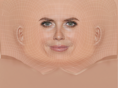 Heidi Klum Hoofd - Geen haar - Laag poly hoofd voor wild 3D Model