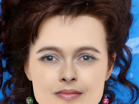 Helena Bonham Carter Head - Tanpa Rambut - Kepala poli rendah untuk permainan Model 3D