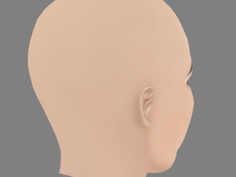 Helena Bonham Carter Head - No Hair - Tête low poly pour le jeu Modèle 3D