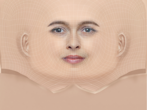 Helena Bonham Carter Head - No Hair - Tête low poly pour le jeu Modèle 3D