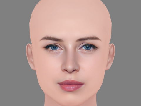 Hermione Corfield Head - Tanpa Rambut - Kepala poli rendah untuk permainan Model 3D