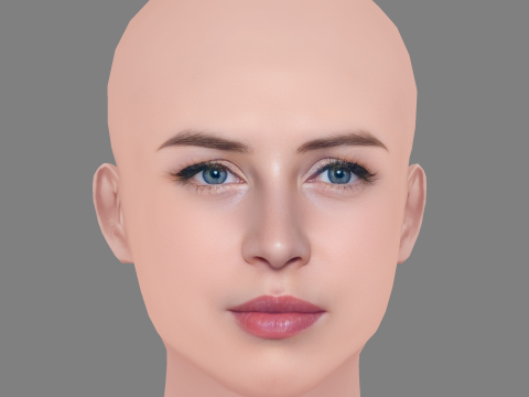Hermione Corfield Head - Tanpa Rambut - Kepala poli rendah untuk permainan Model 3D