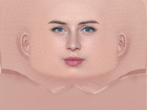 Hermione Corfield Head - Tanpa Rambut - Kepala poli rendah untuk permainan Model 3D