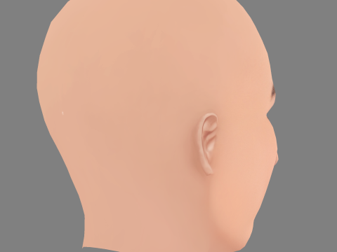 ヒラリア ボールドウィン ヘッド - 髪なし - ゲーム用の低ポリ頭 3Dモデル