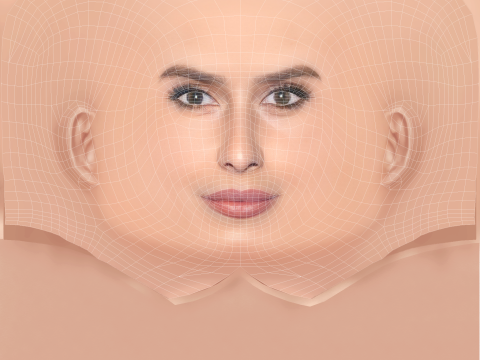 ヒラリア ボールドウィン ヘッド - 髪なし - ゲーム用の低ポリ頭 3Dモデル