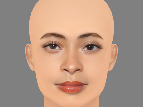 Ice Spice Head - No Hair - Low poly head for game 3D Model