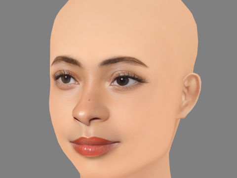 Ice Spice Head - No Hair - Low poly head for game 3D Model